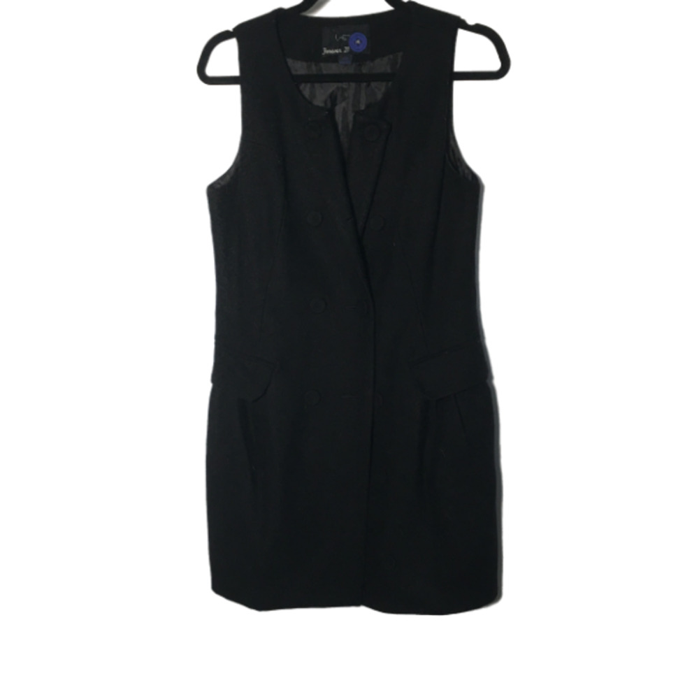 Forever 21 Black Double Breasted Coat Vest Size Medium